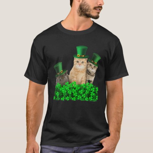 Funny Cute Cat Saint Patrick Day Happy St Cattrick T_Shirt