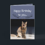 Funny Cute Cat Singing Happy Birthday Card<br><div class="desc">Funny Cute Cat Singing Happy Birthday for those who love cats</div>