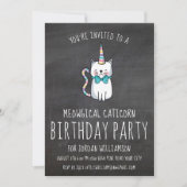 Funny Cute Cat Unicorn Birthday Party Invitation (Front)