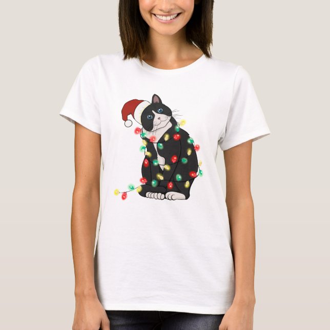 Funny Cute Catmas Cat T-Shirt (Front)