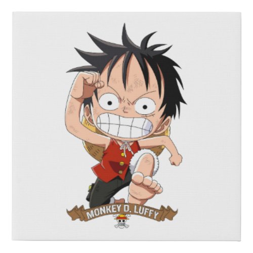 Funny cute character 14 faux canvas print