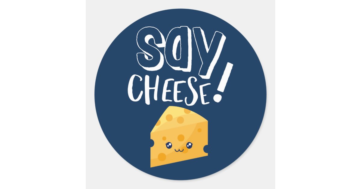 Funny Cute Cheese Lover Photographer Say Cheese Classic Round Sticker ...