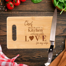 Funny cute chef cooking with love custom name