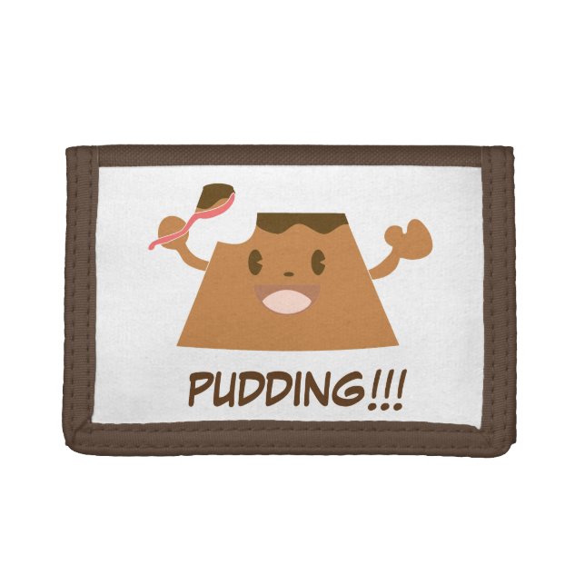 Funny Cute Chocolate PUDDING !!! Tri-fold Wallet (Front)