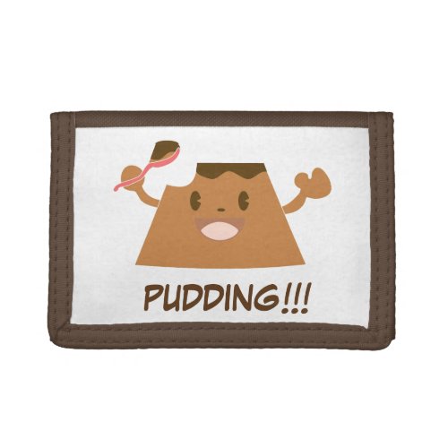 Funny Cute Chocolate PUDDING  Trifold Wallet