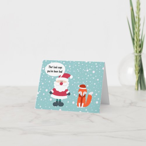 Funny Cute Christmas Cards Santa Fox