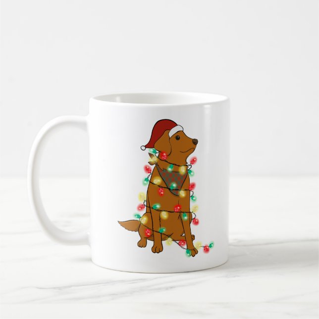 Funny Cute Christmas Dog Coffee Mug (Left)