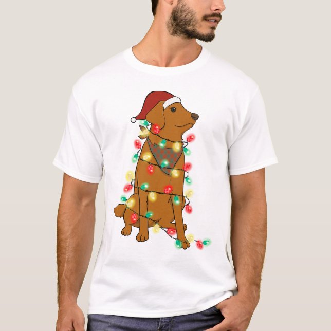 Funny Cute Christmas Dog T-Shirt (Front)