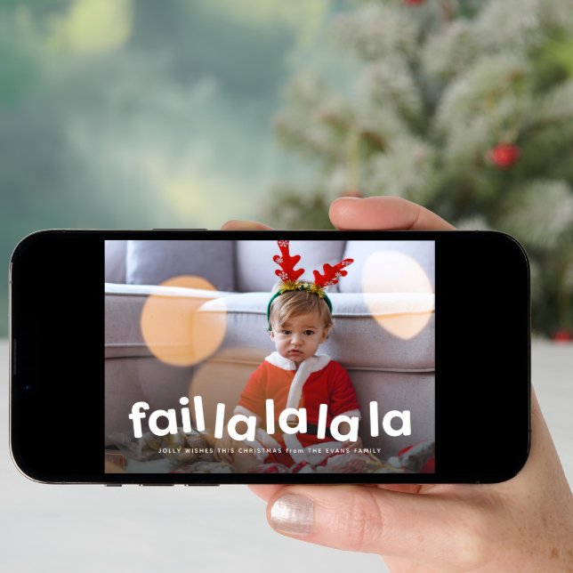 Funny cute Christmas fail one photo Holiday Card (Front Digital)