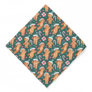 Funny cute Christmas gingerbread man cookies Bandana