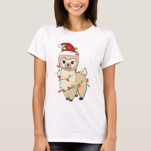 Funny Cute Christmas Llama T_Shirt