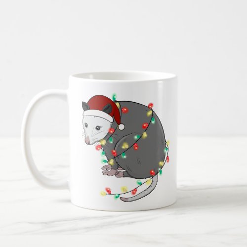Funny Cute Christmas Opossum Coffee Mug
