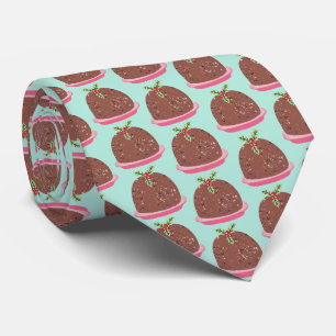 Funny cute Christmas Pudding Holiday Neck Tie