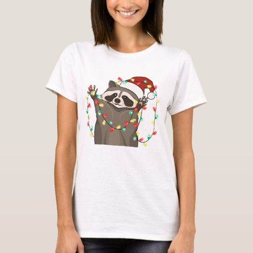 Funny Cute Christmas Raccoon T_Shirt