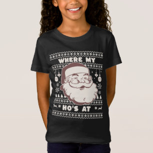 Funny Cute Christmas Santa Claus Ho Ho's Ugly Swea T-Shirt