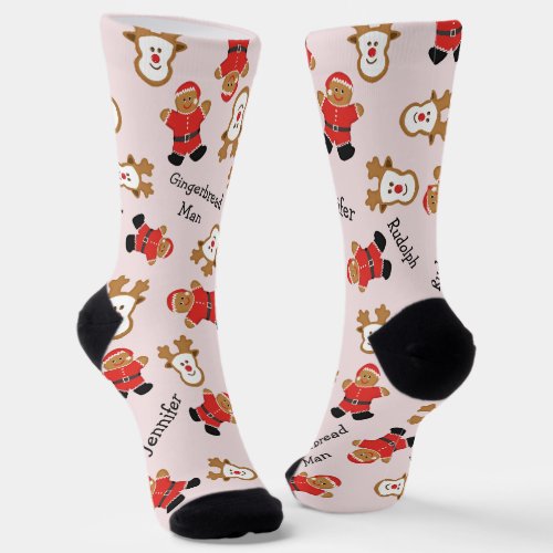 Funny Cute Christmas Santa Rudolph Personalized Socks