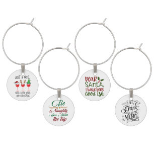 FUNNY & CUTE CHRISTMAS SAYINGS WINE CHARM