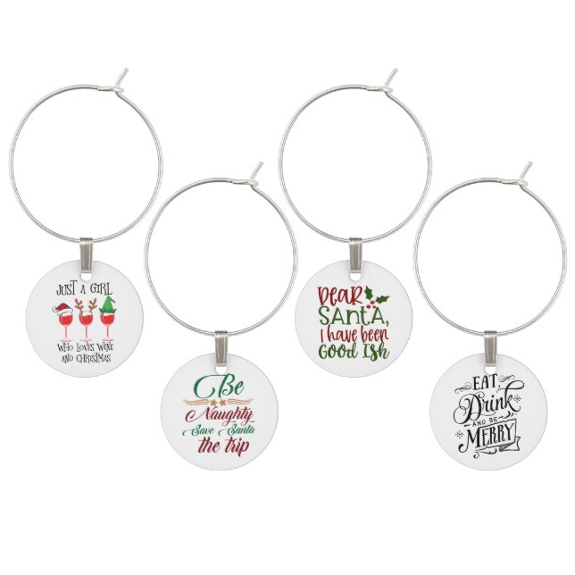 FUNNY & CUTE CHRISTMAS SAYINGS WINE CHARM (Staggered)