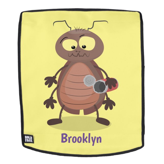 Funny cute cockroach cartoon character backpack (Removable Face)