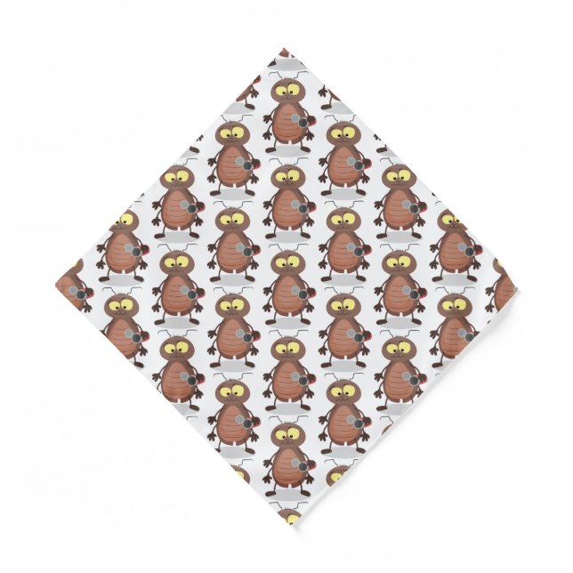 Funny cute cockroach cartoon character  bandana (Front)