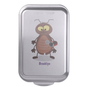 Funny cute cockroach cartoon character cake pan