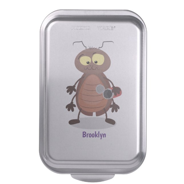 Funny cute cockroach cartoon character cake pan (Front Vertical)