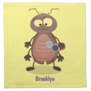 Funny cute cockroach cartoon character cloth napkin