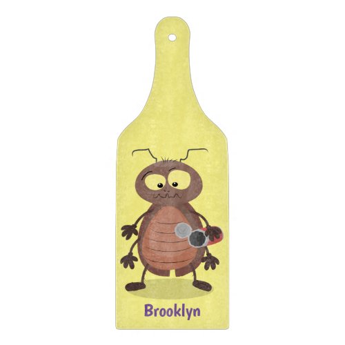 Funny cute cockroach cartoon character cutting board