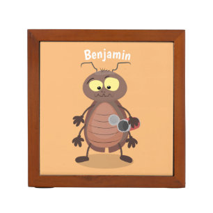 Funny cute cockroach cartoon character desk organizer