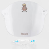 Funny cute cockroach cartoon character face shield (Front w/Glasses)
