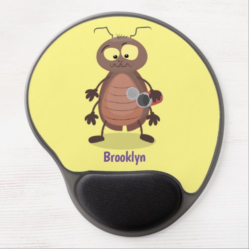 Funny cute cockroach cartoon character gel mouse pad