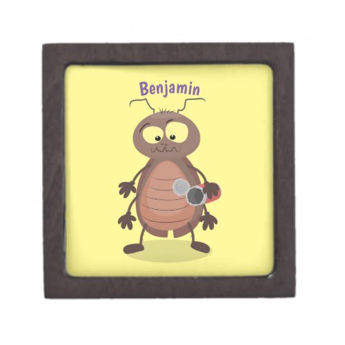 Funny cute cockroach cartoon character gift box