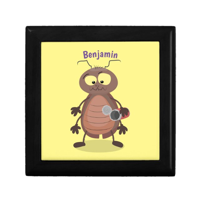 Funny cute cockroach cartoon character gift box (Front)