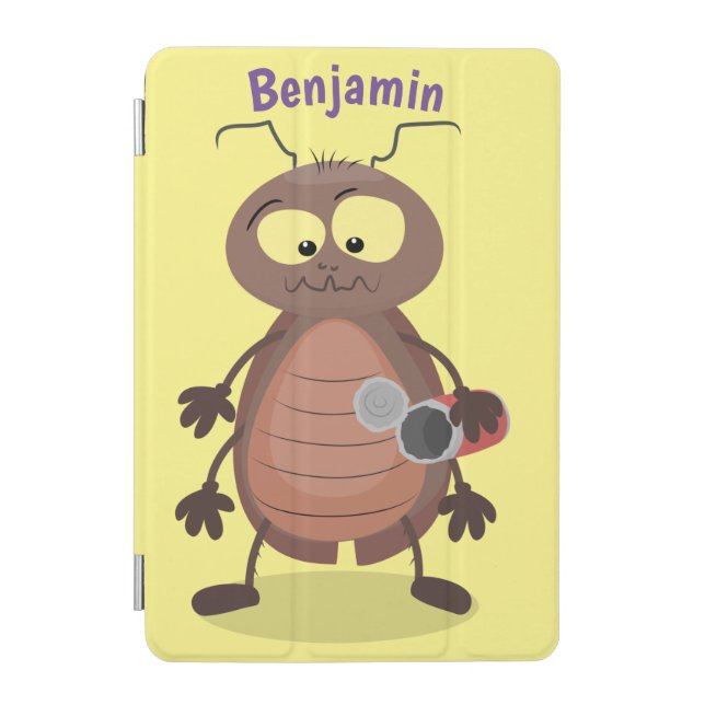 Funny cute cockroach cartoon character iPad mini cover (Front)