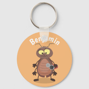 Funny cute cockroach cartoon character keychain