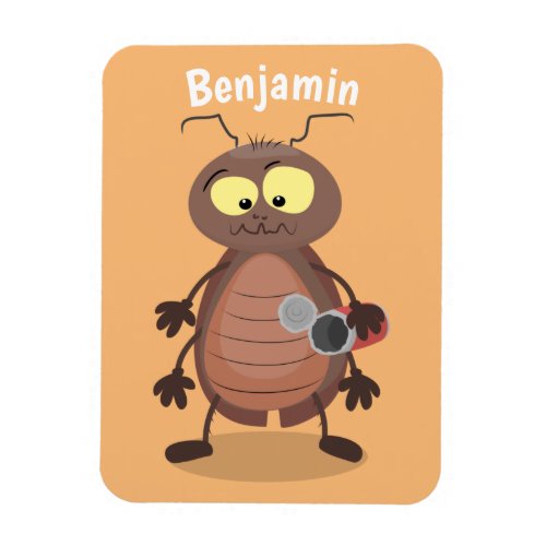 Funny cute cockroach cartoon character magnet