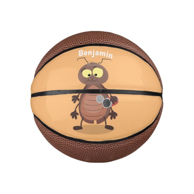 Funny cute cockroach cartoon character mini basketball (Front)