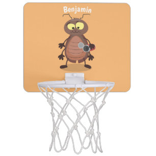 Funny cute cockroach cartoon character mini basketball hoop