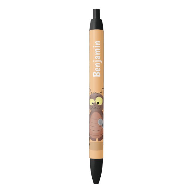 Funny cute cockroach cartoon character pen (Front Vertical)