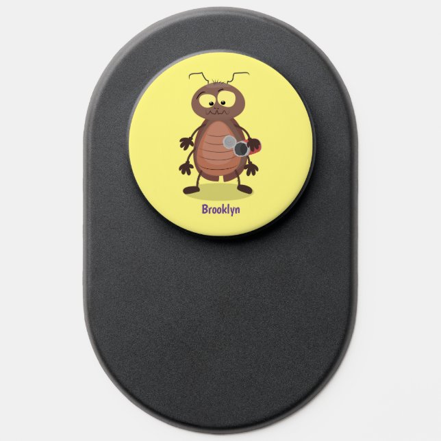 Funny cute cockroach cartoon character PopSocket (Popsocket)