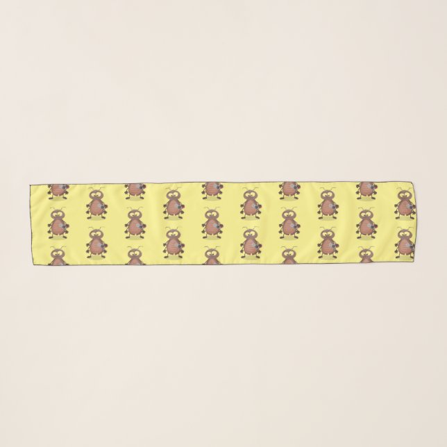 Funny cute cockroach cartoon character scarf (Front (Horizontal))