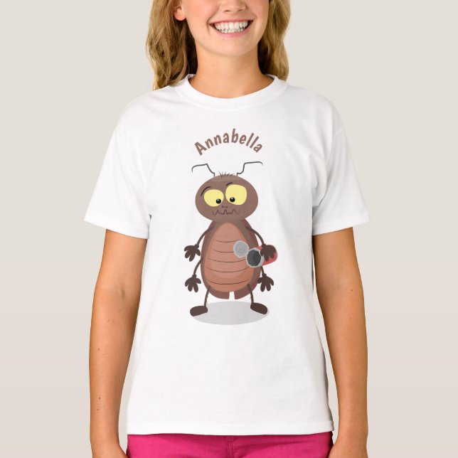 Funny cute cockroach cartoon character T-Shirt (Front)