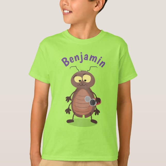 Funny cute cockroach cartoon character T-Shirt (Front)