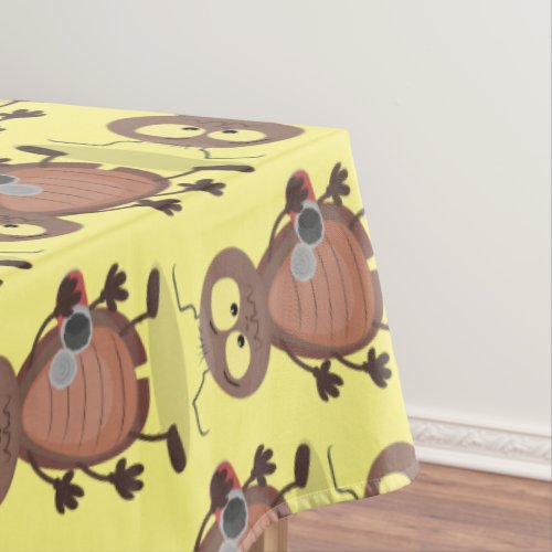 Funny cute cockroach cartoon character tablecloth