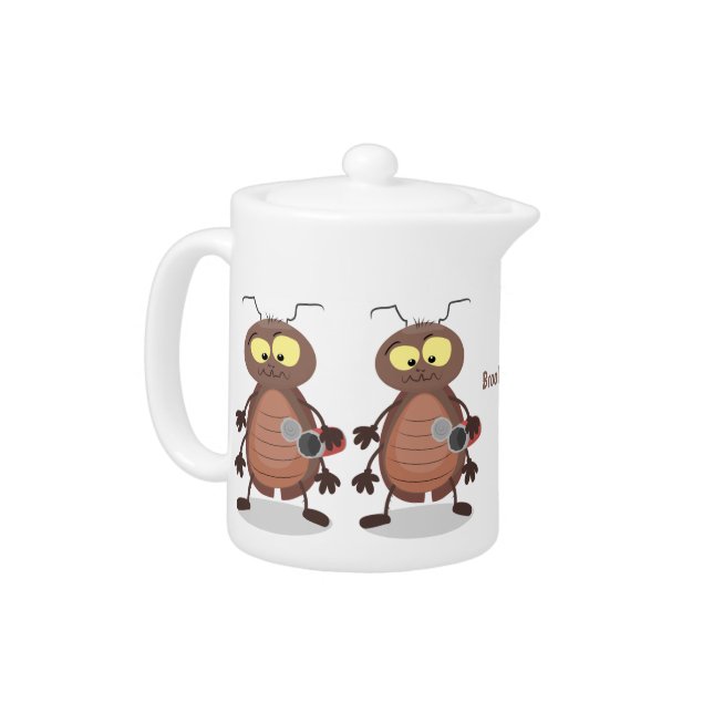 Funny cute cockroach cartoon character teapot (Left)