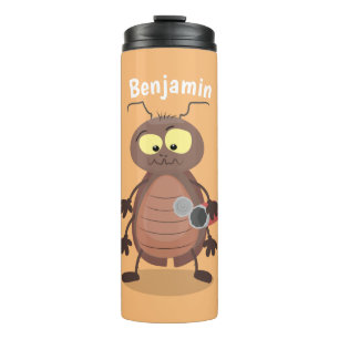 Funny cute cockroach cartoon character thermal tumbler