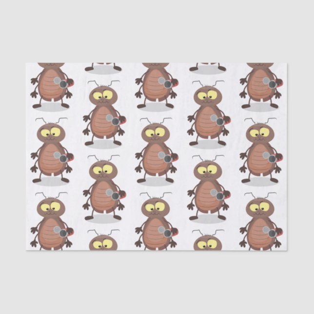 Funny cute cockroach cartoon character tissue paper (Front)