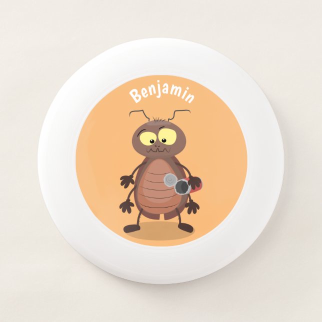Funny cute cockroach cartoon character Wham-O frisbee (Front)