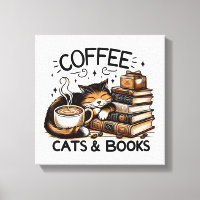 Funny Cute Coffee Cats Books Lover Gift Idea Women