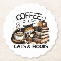 Funny Cute Coffee Cats Books Lover Gift Idea Women